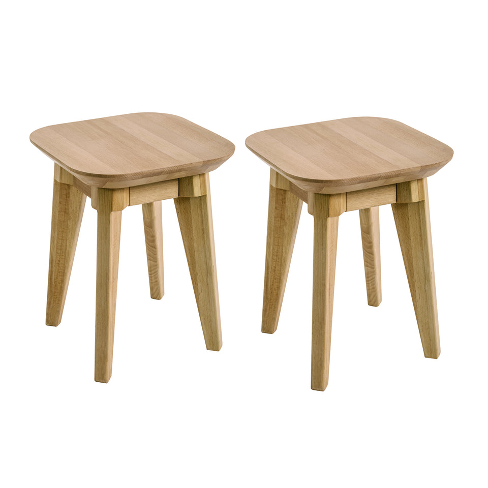 2 x Eichenholz Hocker Paris