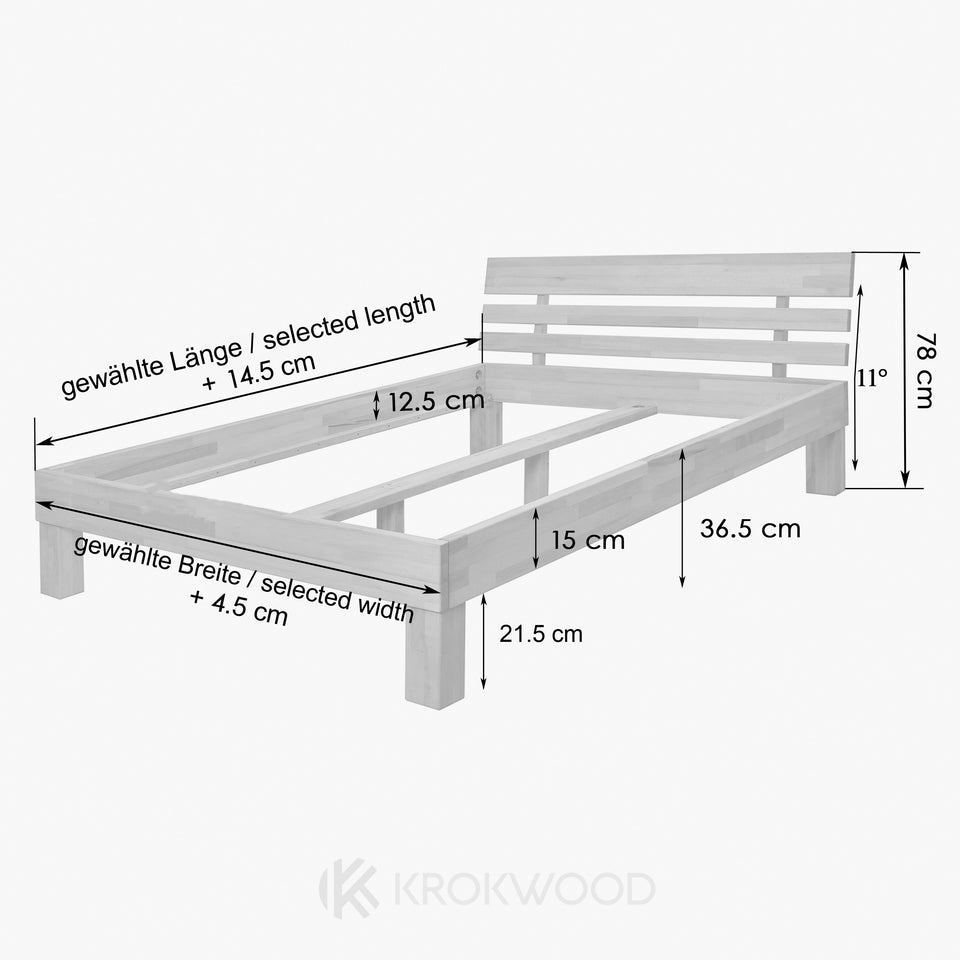 Krokwood Julia Massivholzbett in Buche