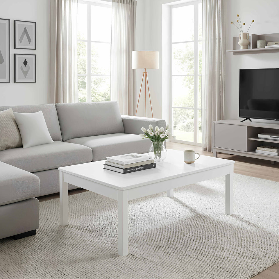 Couchtisch Tomas aus Massivholz, Farbe Weiß
