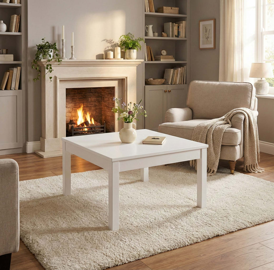 Couchtisch Tomas aus Massivholz, Farbe Weiß